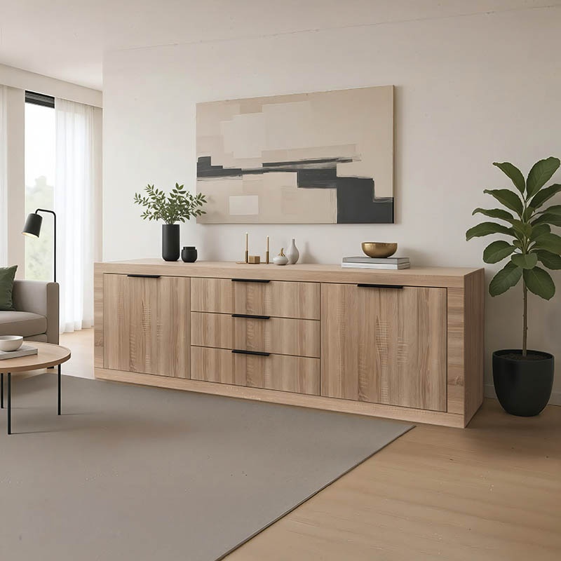 Bufet - Comodă Living Doha, stejar sonoma, 210x45x80.5 cm