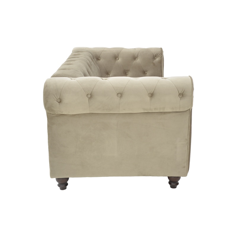 Canapea 2 Locuri Chesterfield, bej, 160x84x67 cm - 4