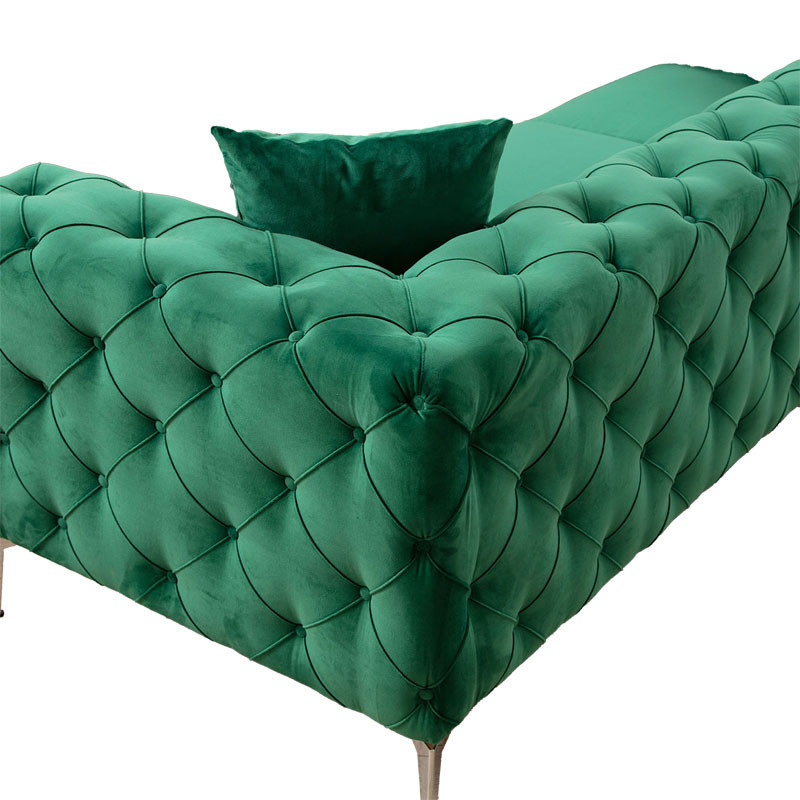 Canapea 3 locuri PWF-0579 material textil tip Chesterfield verde 237x90x73cm - 3 | YEO