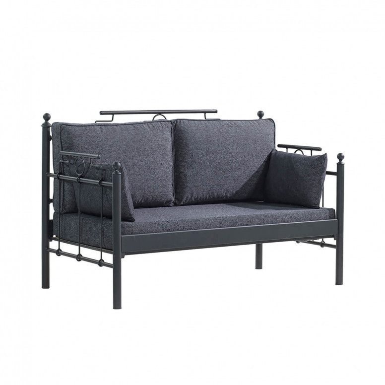 Canapea Exterior 2 Locuri Hatkus - Negru, Antracit - 1 | YEO
