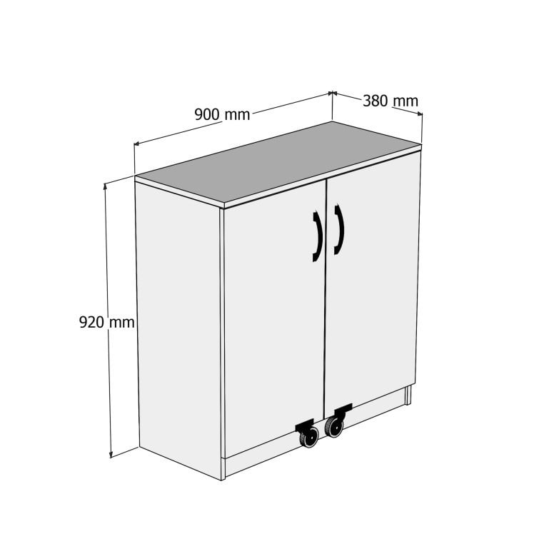 Comoda Model ERC0201, Alb, 90x38x92 cm