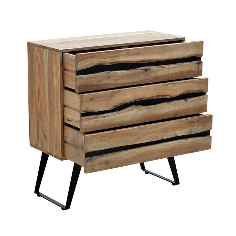 Comoda Model Imena, Nuc/Negru, 80x38x86.5 cm - 1 | YEO