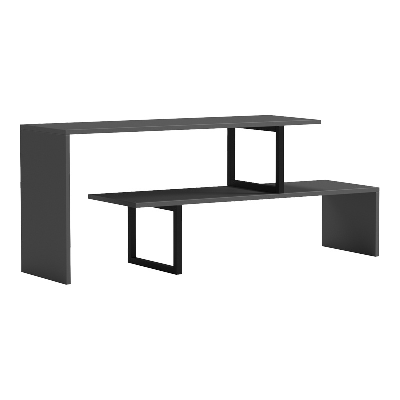 Comodă TV Model Lilant, Gri/Negru, 160x30x45 cm