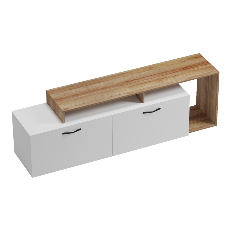 Comodă TV Model Tobler, Alb/Stejar, 170x40x53 cm - 1 | YEO