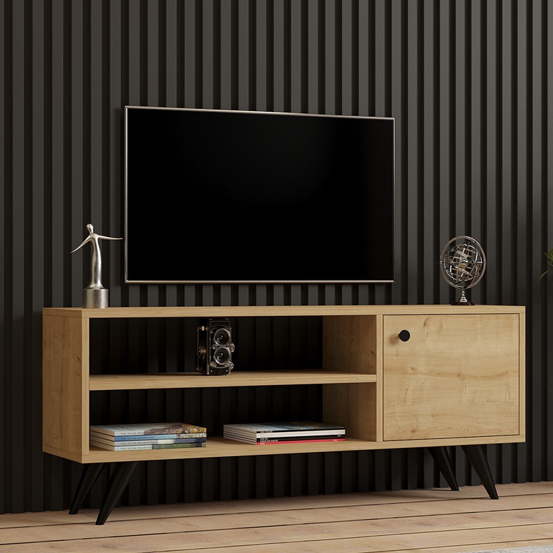 Comodă TV Model Wison, Stejar, 120x29x50 cm - 1 | YEO