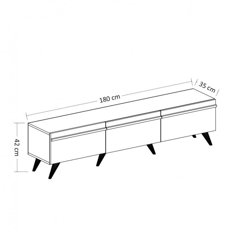 Comoda TV Salvador, Model Amsterdam, 180x42x35 cm, Antracit