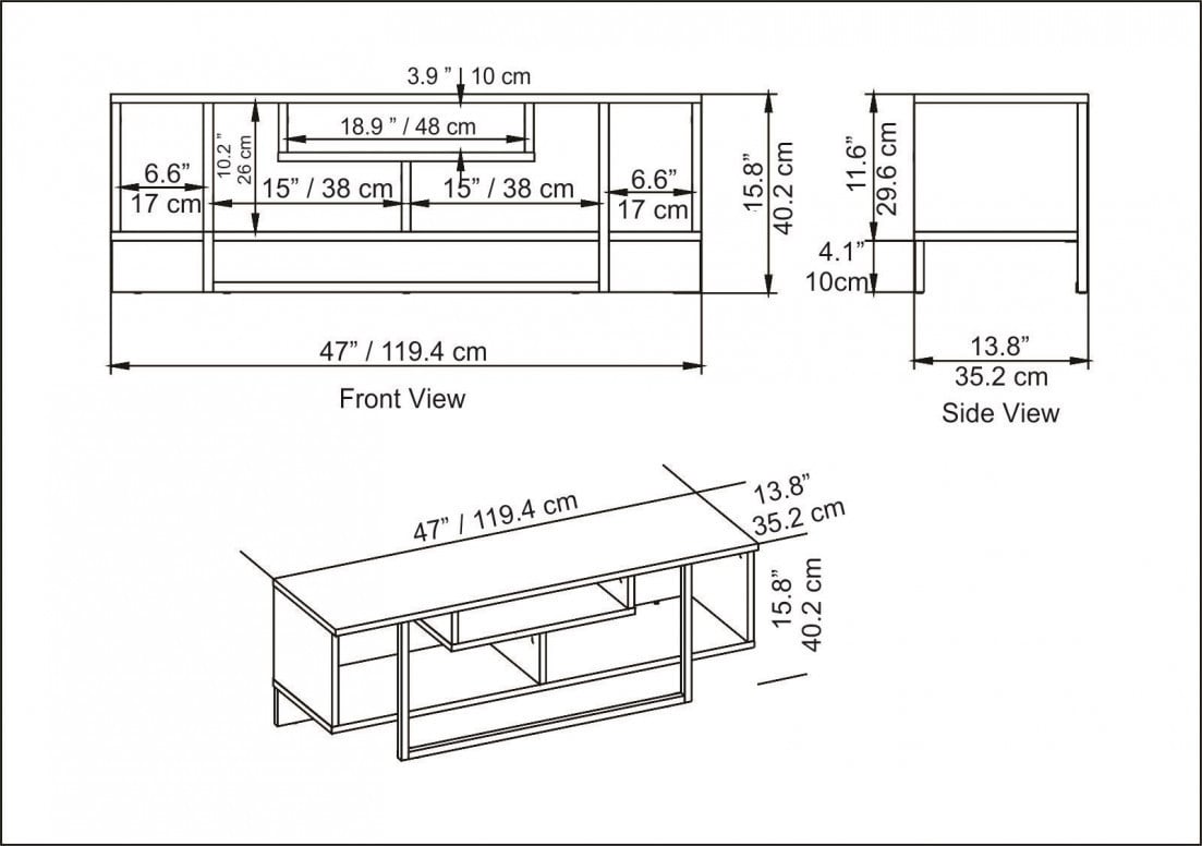 Comoda TV Salvador, Model Asal, 120x40.2x35.2 cm, Alb marmorat/Auriu