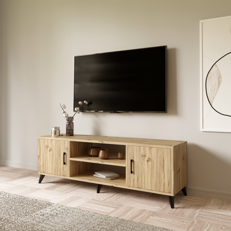 Comoda TV Salvador, Model Deniz, 150x55x40 cm, Nuc - 1 | YEO