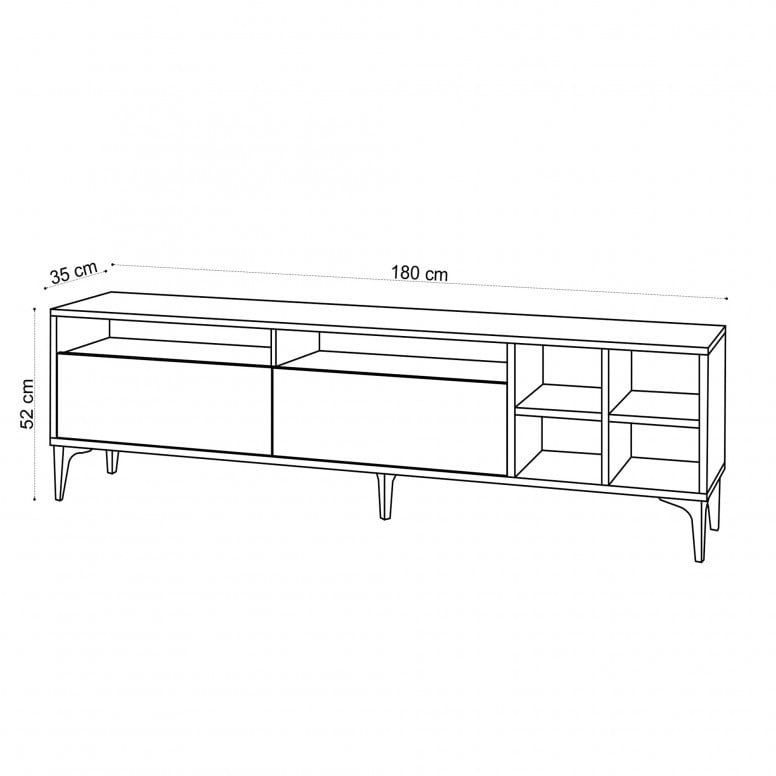 Comoda TV Salvador, Model Eva, 180x52x35 cm, Stejar