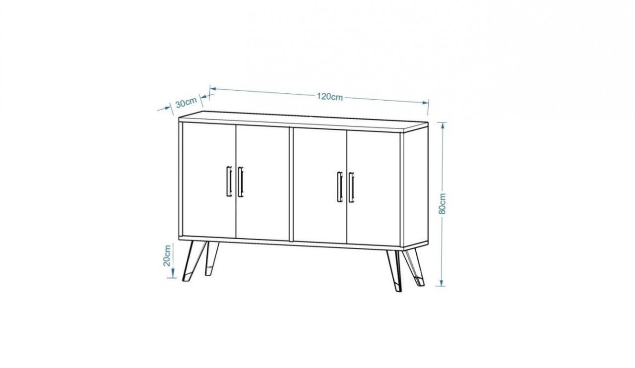 Comoda TV Salvador, Model İlda, 120x80x30 cm, Antracit - 2 | YEO