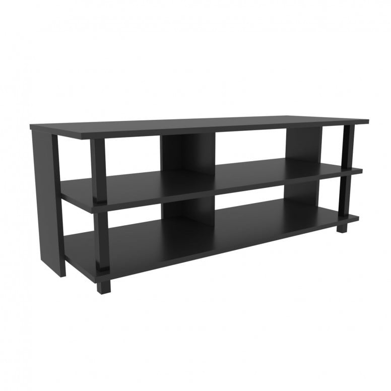 Comoda TV Salvador, Model Pueblo, 120x47.4x44.6 cm, Negru/Antracit - 3 | YEO