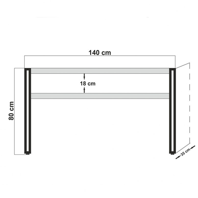 Consola PWF-0241 Negru 140x35x80 cm - 3 | YEO