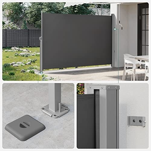 Copertina solara laterala, Songmics, Gri, 180x450 cm - 2 | YEO