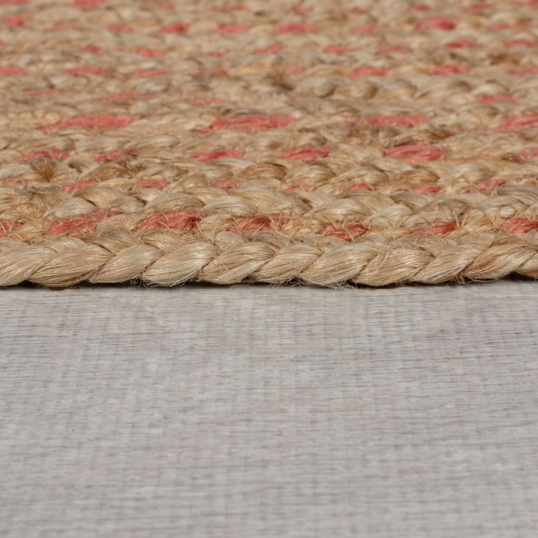 Covor Capri Jute Circle Natural/Corai 133X133 cm, rotund, Flair Rugs