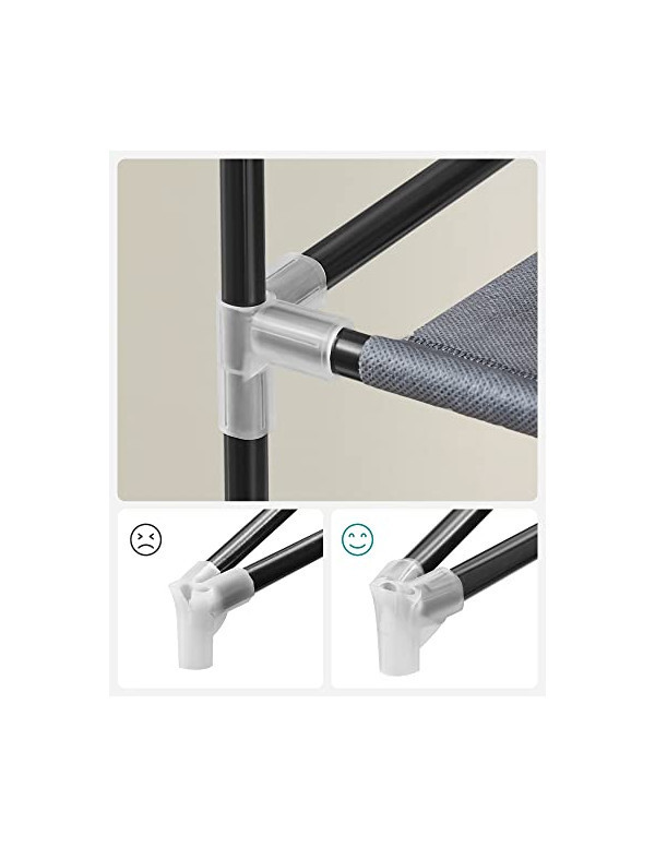 Dulap haine textil Model Weaver, Negru, 58x28x160 cm