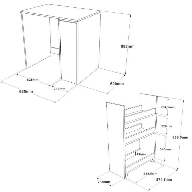 Dulap pentru Baie SA1-WK Walnut-Alb - 5 | YEO