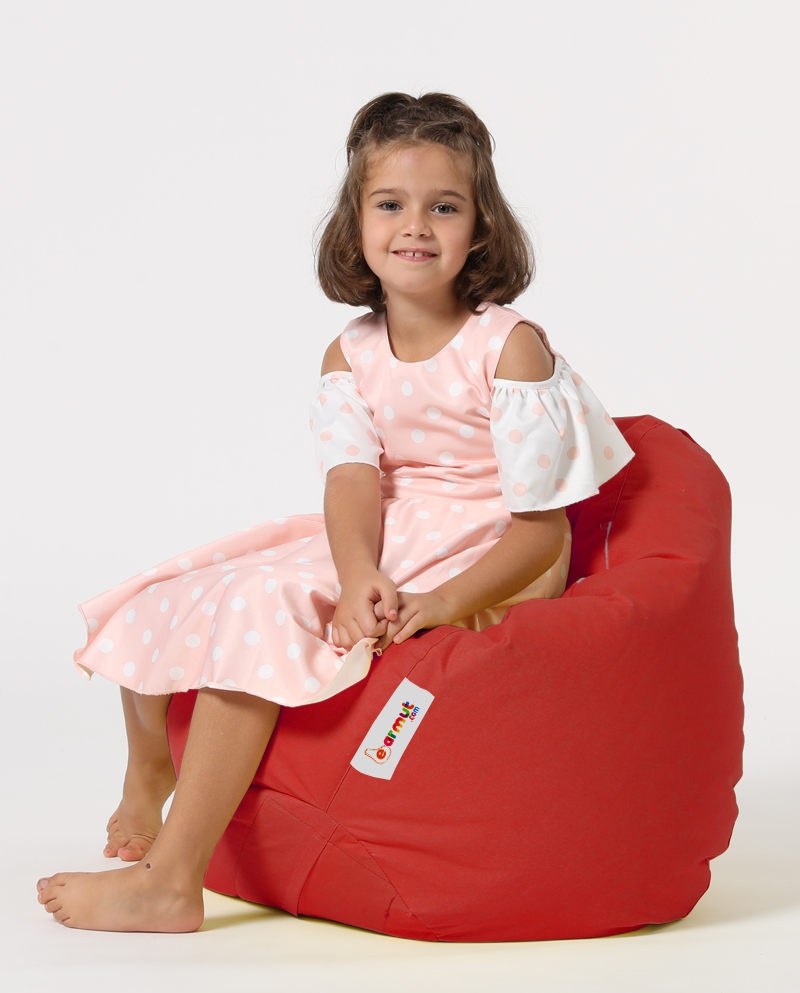 Fotoliu de Grădină tip Bean Bag Model Premium Kids, Roșu - 2 | YEO