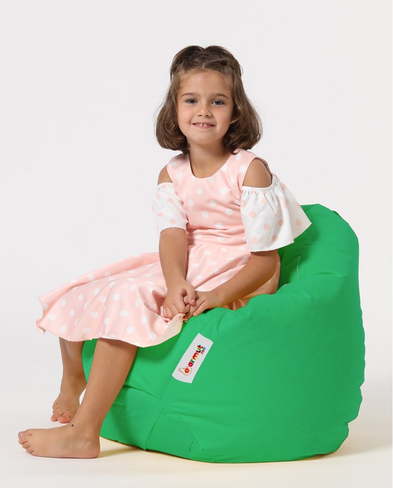 Fotoliu de Grădină tip Bean Bag Model Premium Kids, Verde