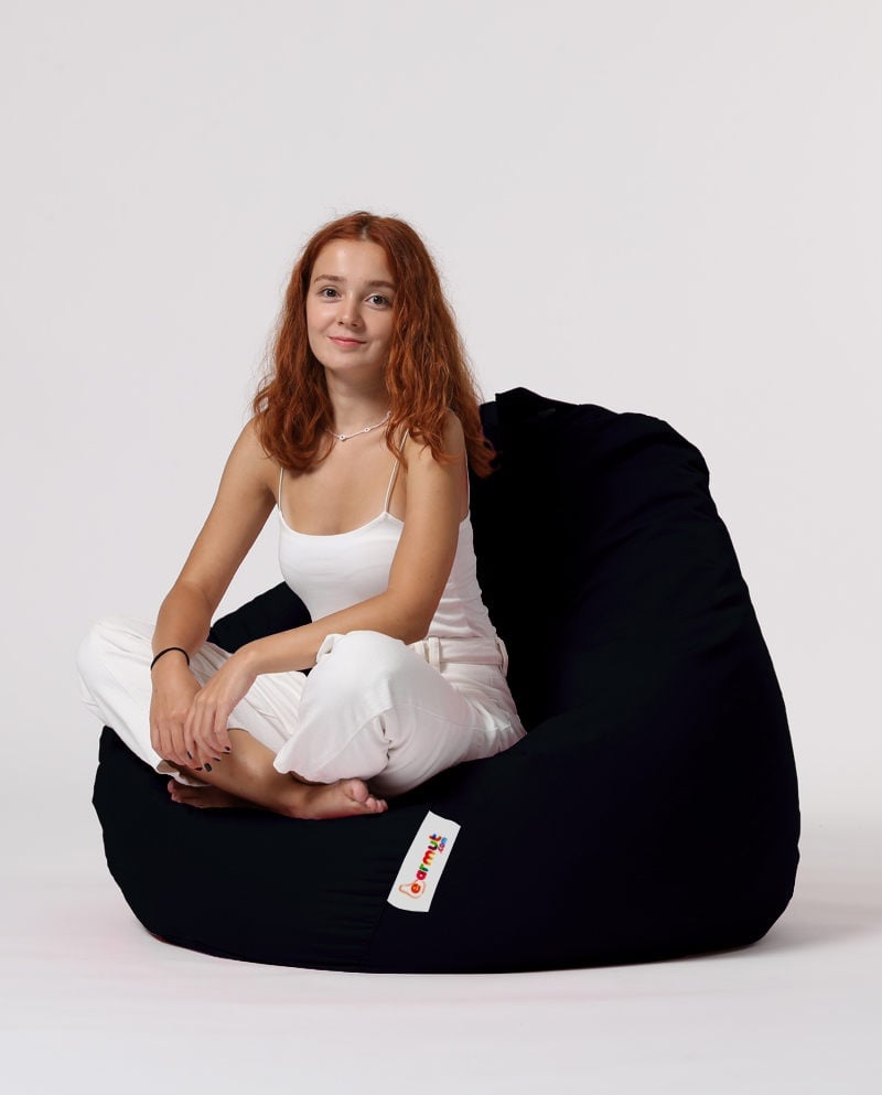 Fotoliu de Grădină tip Bean Bag Model Premium XXL, Negru