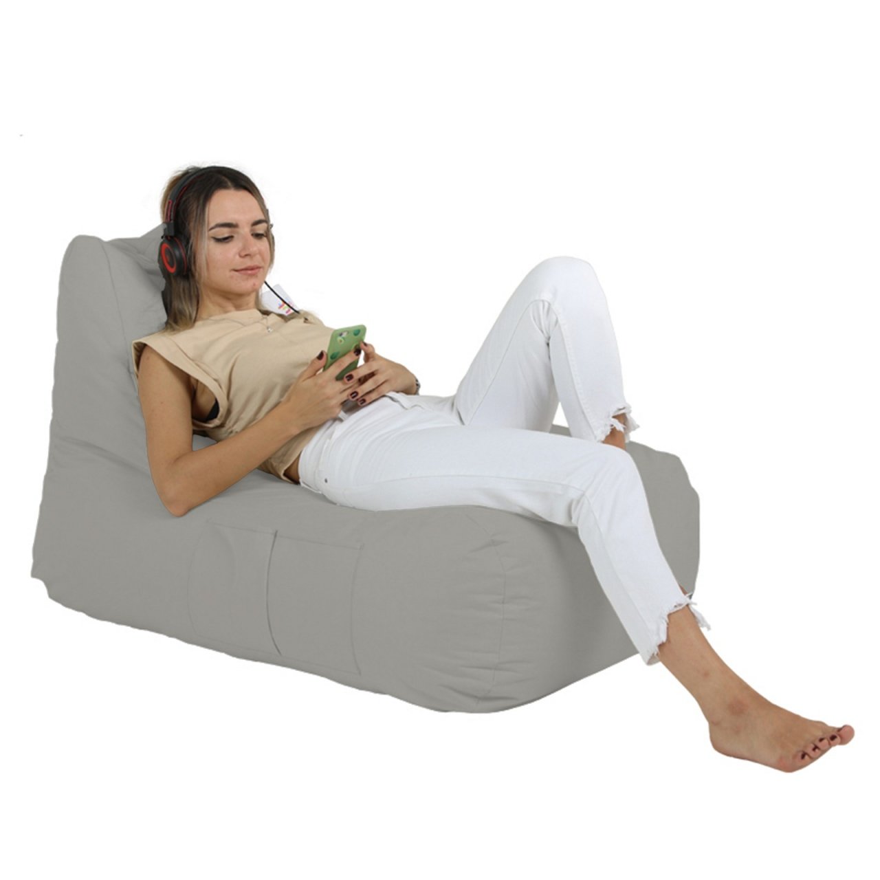 Fotoliu de Grădină tip Bean Bag Model Trendy Comfort, Gri fume - 1 | YEO