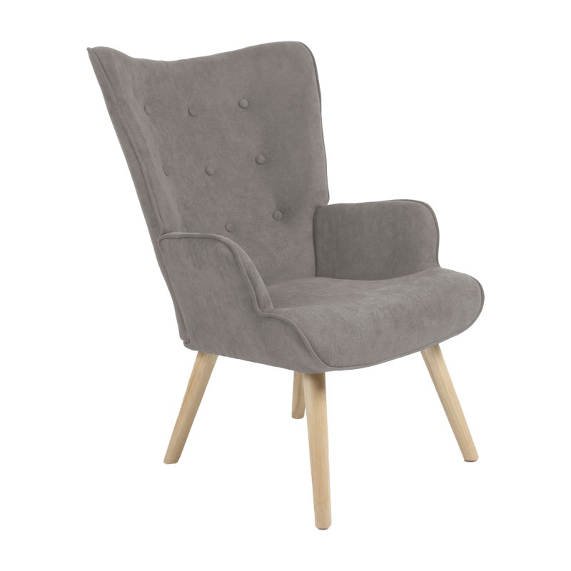 Fotoliu Model Fluffy V1, Gri/Natur, 75x69x96 cm