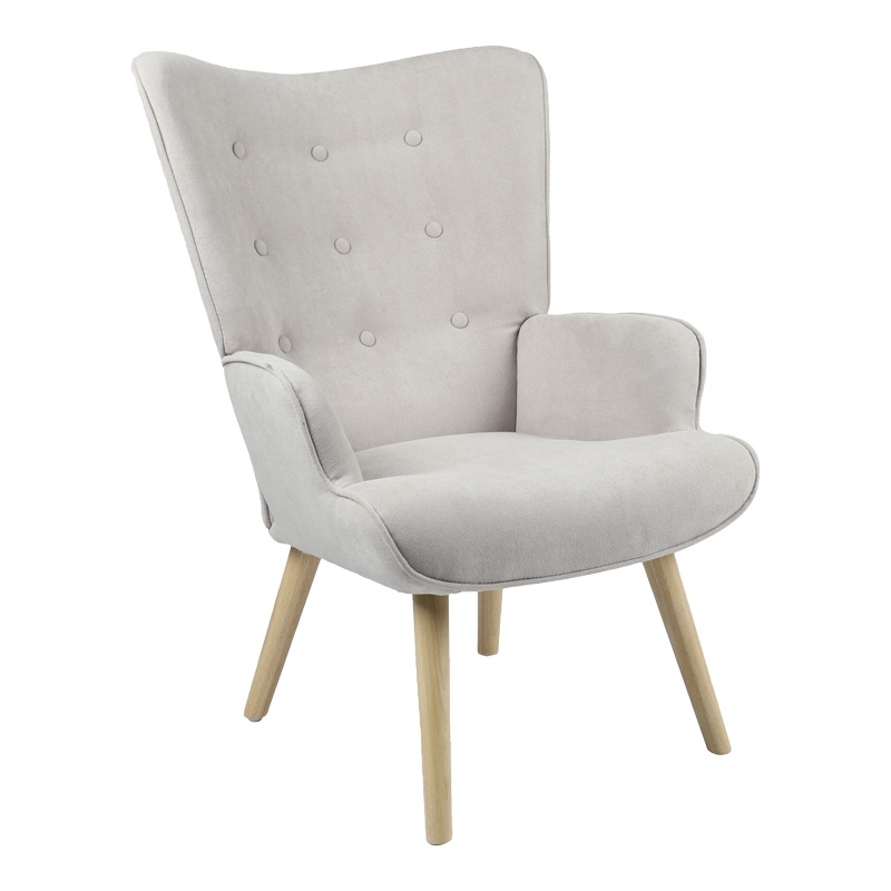 Fotoliu Model Fluffy V2, Gri/Natur, 75x69x96 cm