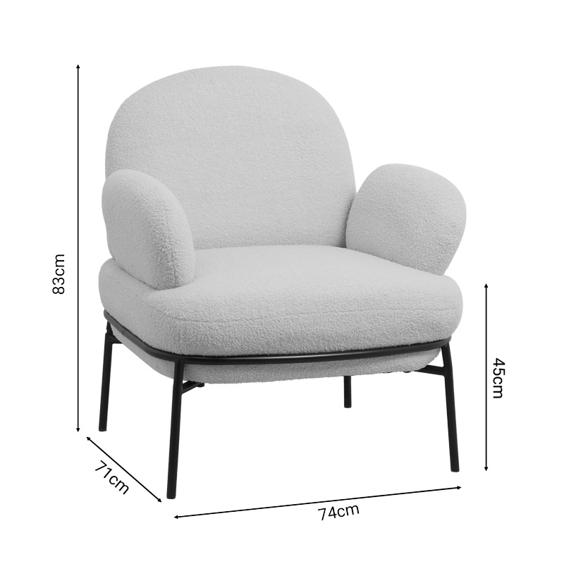 Fotoliu Model Jaycob, Bej/Negru, 74x71x83 cm - 4 | YEO