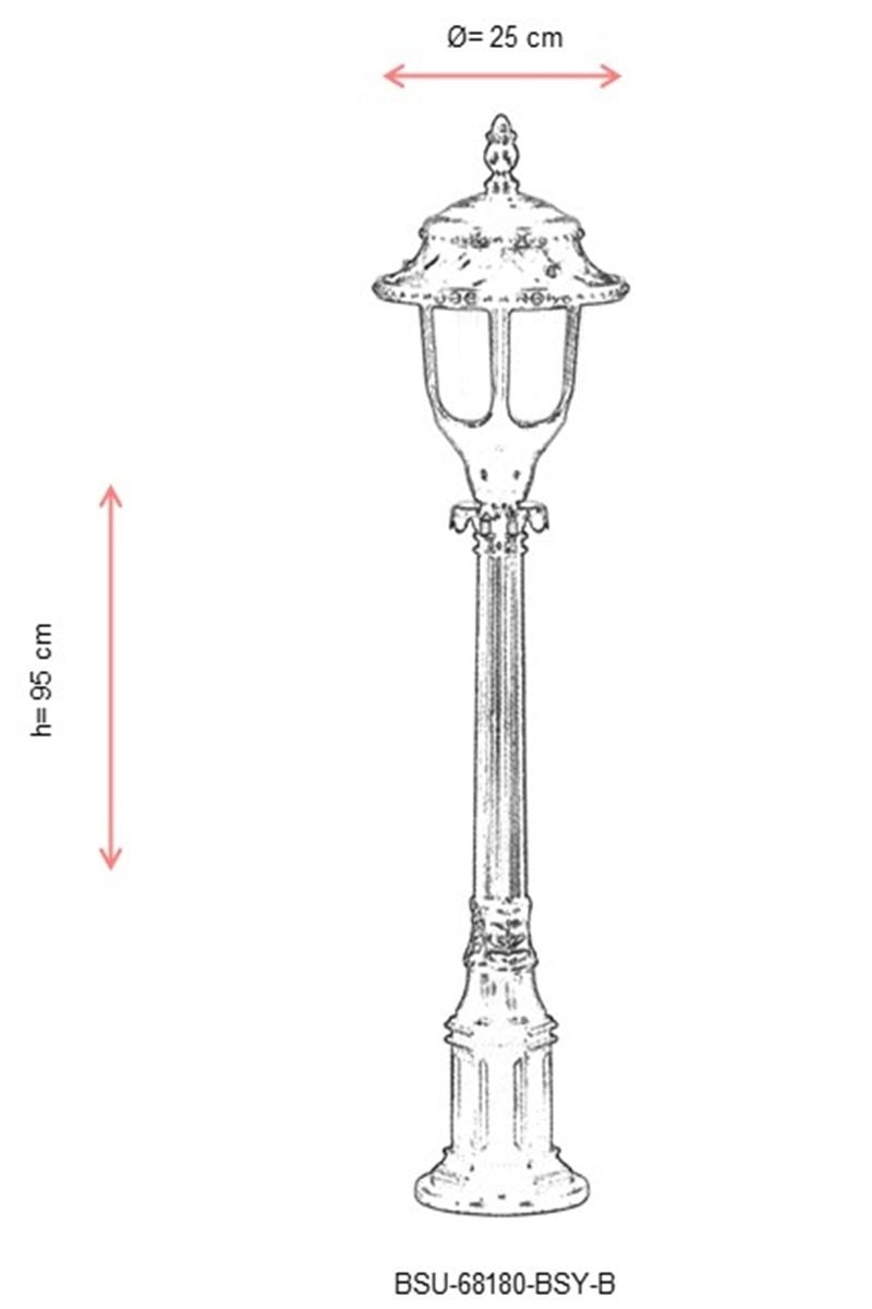 Lampadar de exterior 68180 Negru 95x25 cm