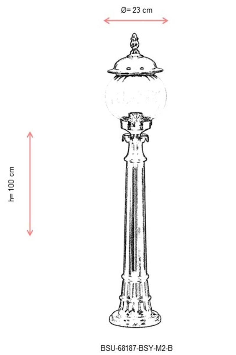 Lampadar de exterior M2B Negru 23x23 cm