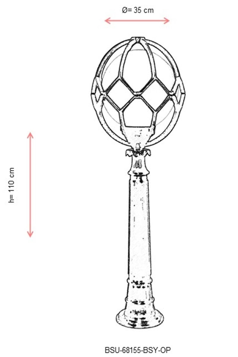 Lampadar de exterior OP Alb 110x35 cm