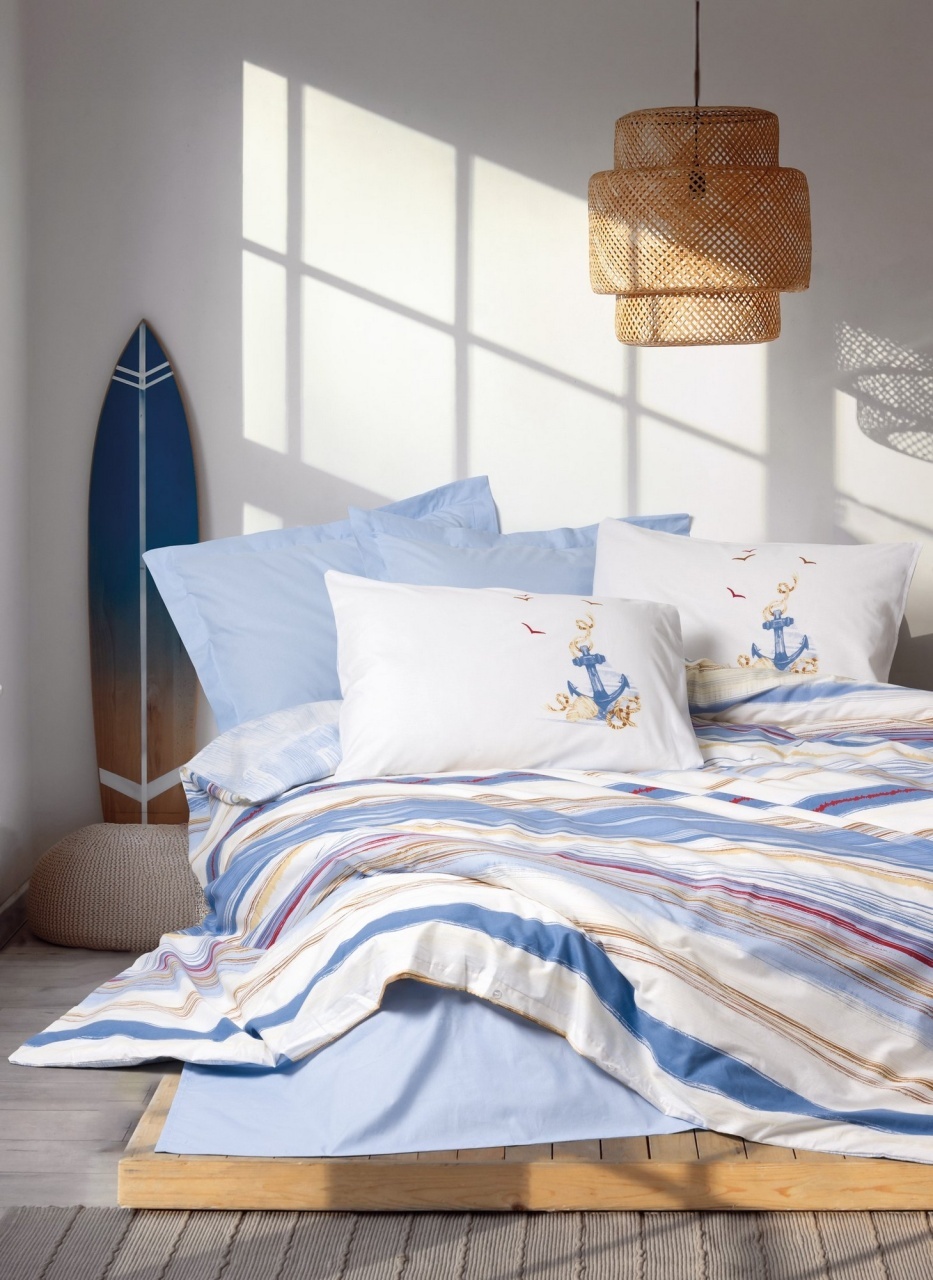 Lenjerie de pat dublu Model Moreno Blue