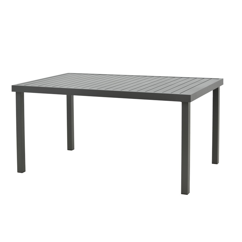 Masa de gradina, Model Kliton, culoare gri inchis, aluminiu si textil, 150x80x74 cm