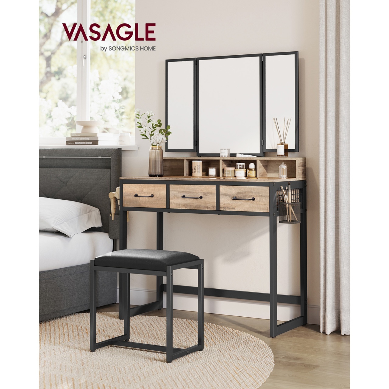 Masa de toaleta Vasagle Maro 90x40x140.8 cm