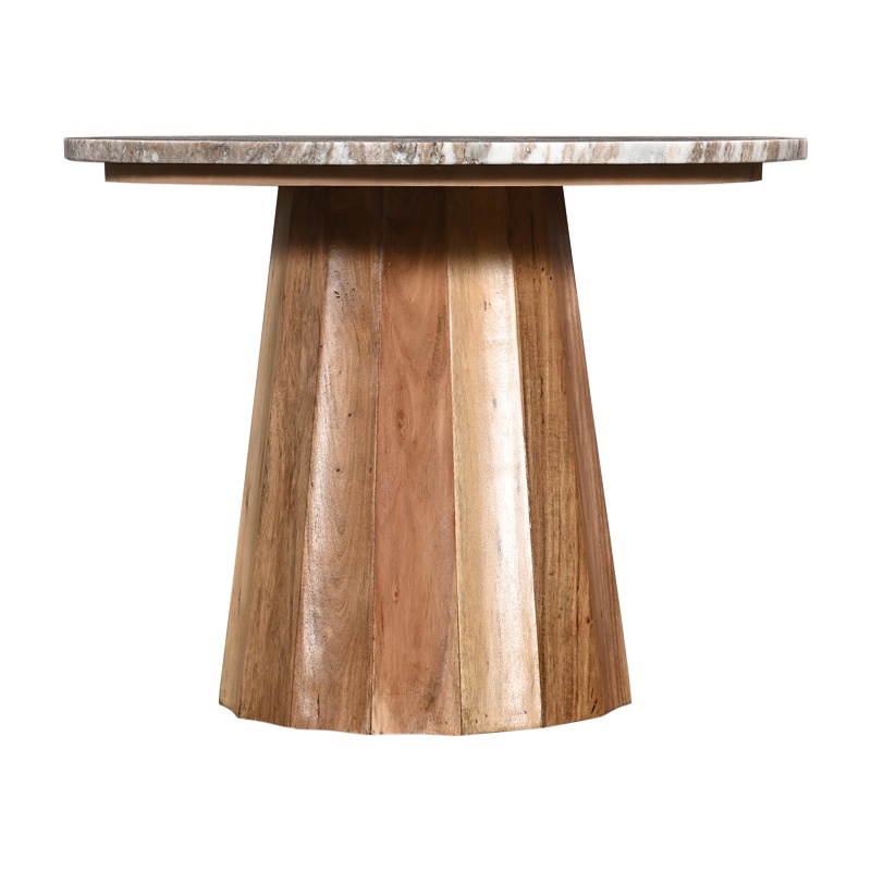 Masa Ezerdian, natural/marmura, 120x120x76 cm - 3
