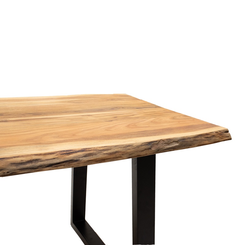 Masa Miles Slim, natural/negru, 180x90x76 cm - 5
