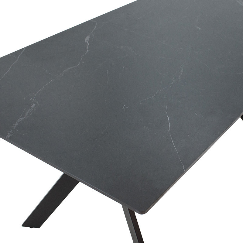 Masa Model Joelle, 180x90x75 cm, Negru/Gri Închis - 2 | YEO