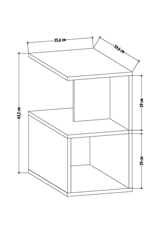 Masuta Auxiliara Model Sasha, 59.6x35.6x63.2 cm, Antracit