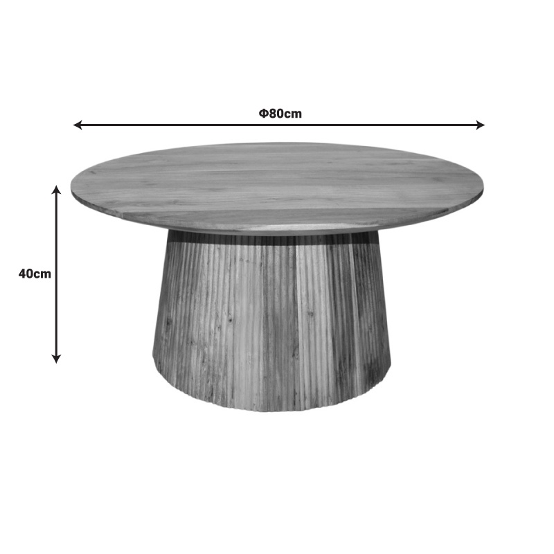 Masuta de Cafea Model Canicule, Natur, Φ80x40 cm - 4 | YEO