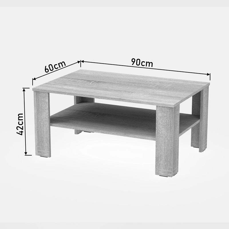Masuta de Cafea Model Khofi, Alb, 90x60x42.3 cm - 3 | YEO