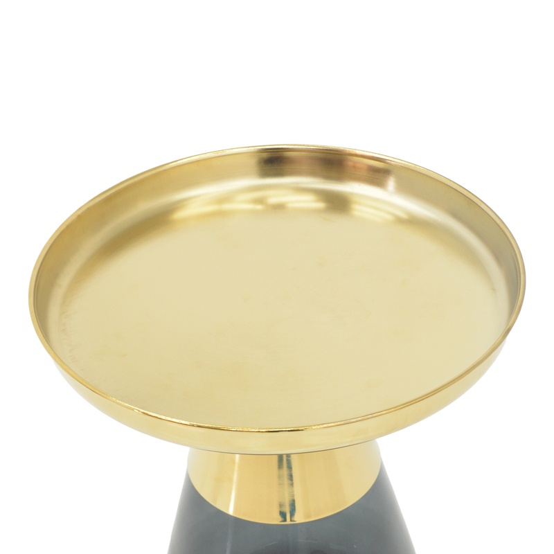 Masuta de Cafea Model Kunlo, Negru/Auriu, D50x53.5 cm - 2 | YEO