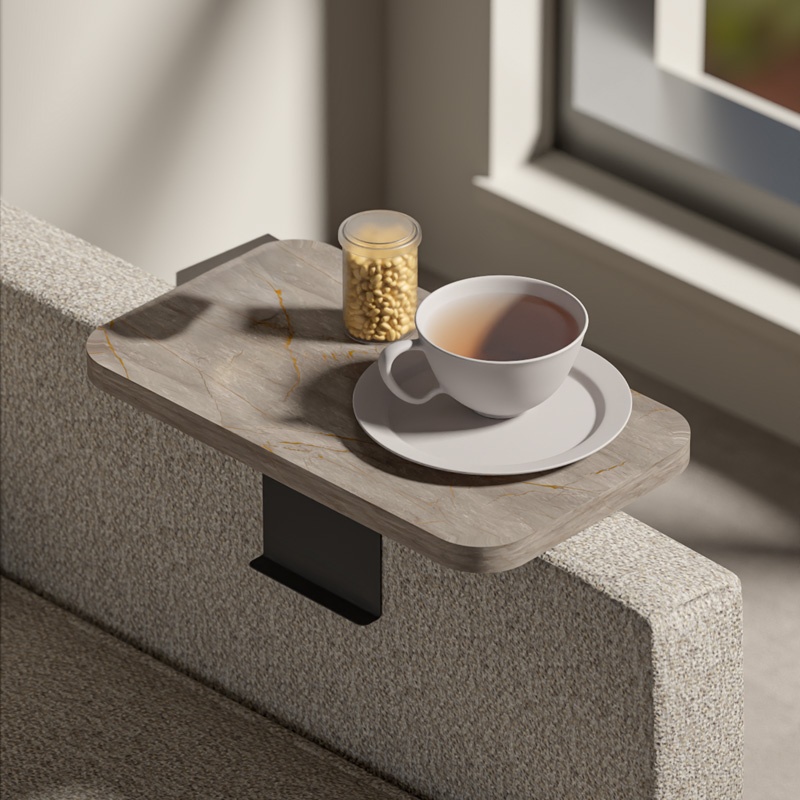 Masuta de Cafea Model Linea, Marmorat/Negru , 20x35x10 cm - 1 | YEO