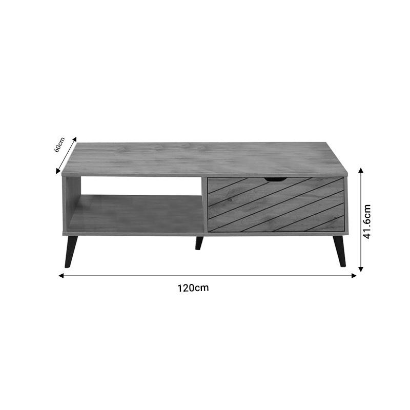 Masuta de Cafea Model Thelma, Stejar sonoma, 120x60x41.6 cm - 3 | YEO