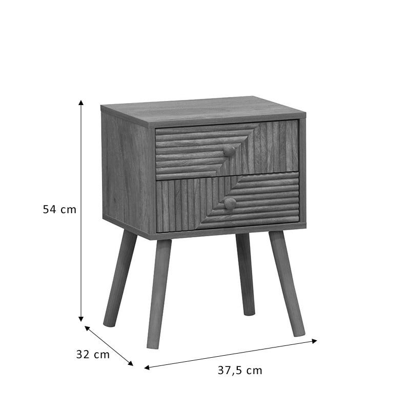 Noptiera Historic cu 2 sertare culoarea lemn natural 37.5x32x54cm