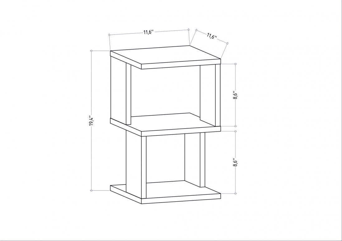 Noptiera Model Ramirez, Antracit/Stejar , 29.6x29.6x49.4cm