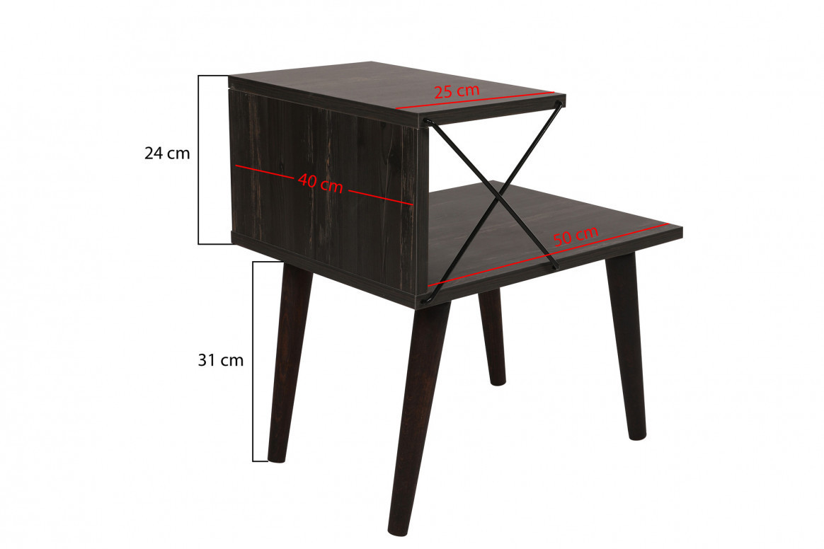 Noptiera Model Vance, Maro inchis, 50x40x55cm - 3 | YEO