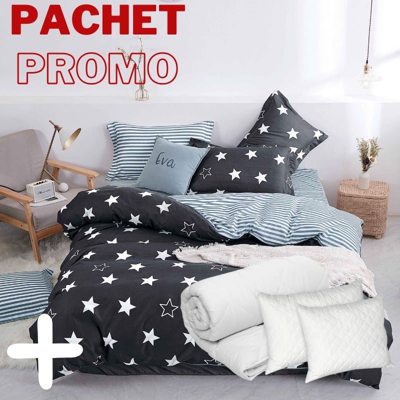 Pachet Lenjerie + Pilota + Perne Falling Star 4 Piese