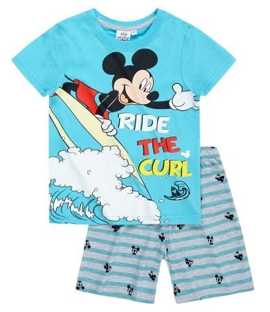 Pijama albastra cu maneca scurta Mickey Mouse