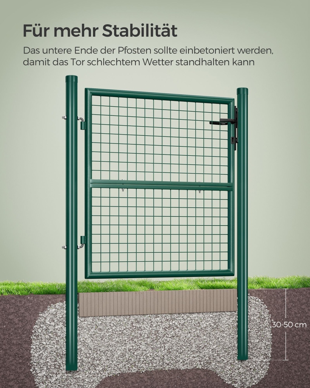 Poarta pentru gradina Songmics Verde 150x106 cm - 2 | YEO