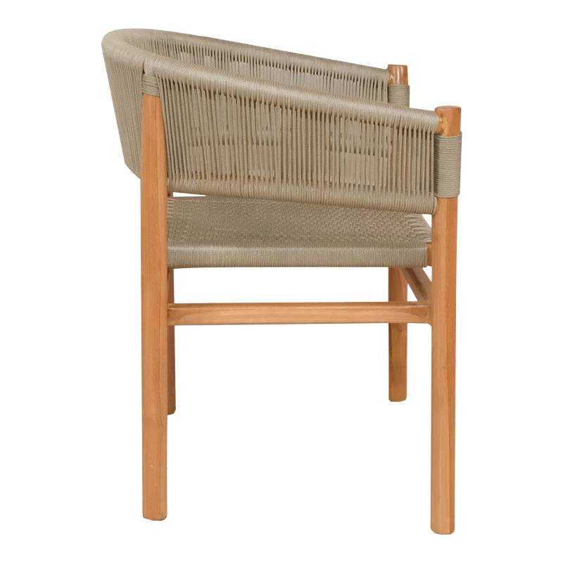 Scaun cu Brate Model Kajone, Crem/Natur, 62x55x75 cm - 2 | YEO