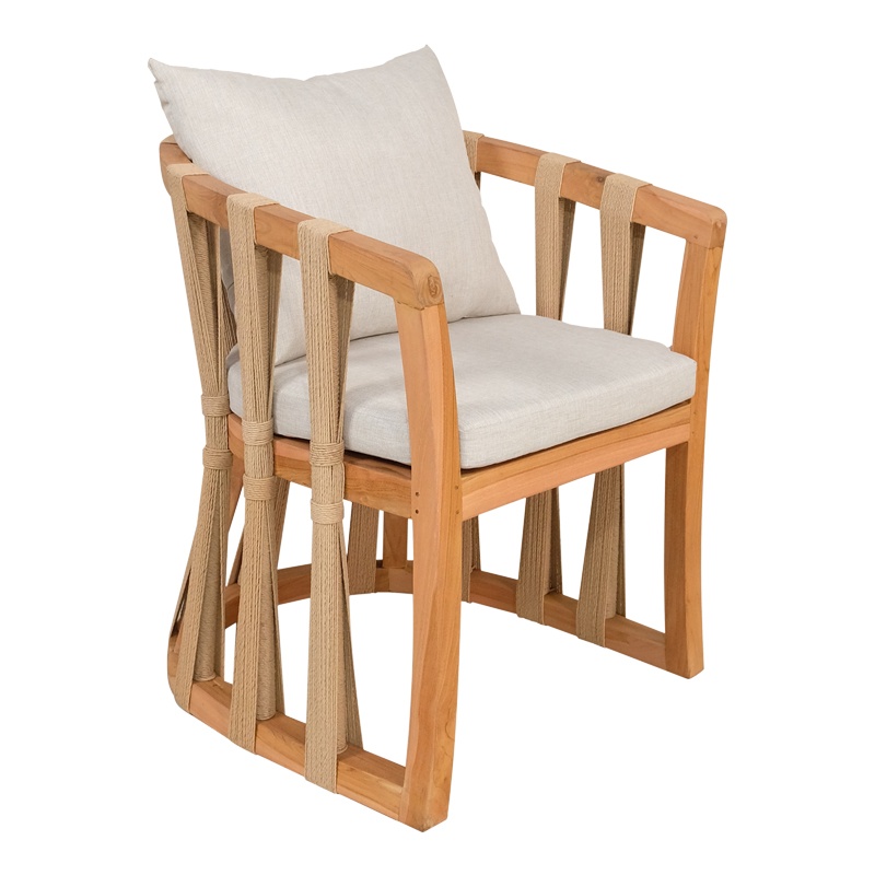 Scaun cu Brate Model Morani, Natur, 61x66x75 cm